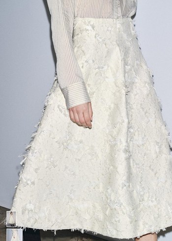 Zara Drapeli Beyaz Uzun Kadın Etek - Görsel 2