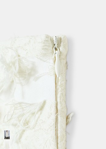 Zara Drapeli Beyaz Uzun Kadın Etek - Görsel 7