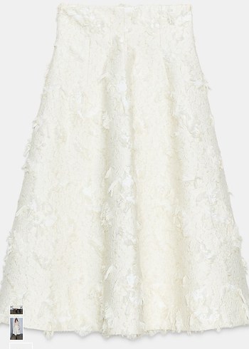 Zara Drapeli Beyaz Uzun Kadın Etek - Görsel 5