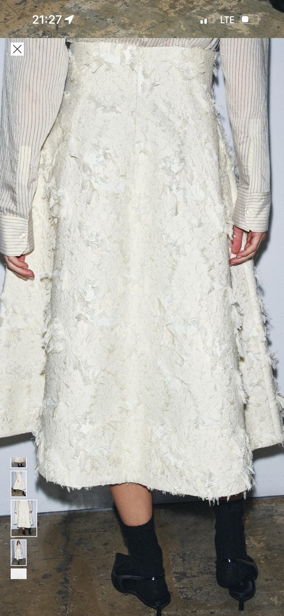 Zara Drapeli Beyaz Uzun Kadın Etek - Görsel 3