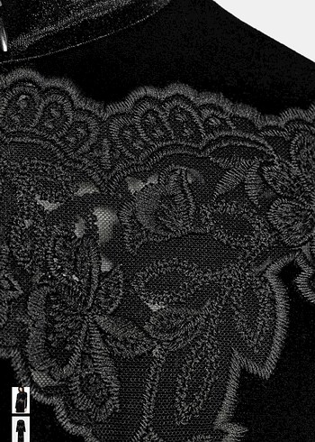 Zara Dantel Detaylı Siyah Uzun Kadın Elbise - Görsel 5