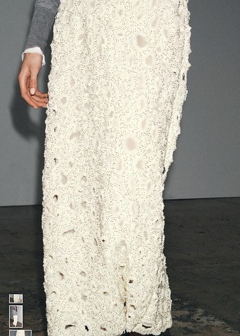 Zara Dantel Detaylı Uzun Etek - Görsel 5