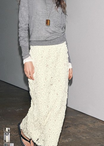 Zara Dantel Detaylı Uzun Etek - Görsel 2