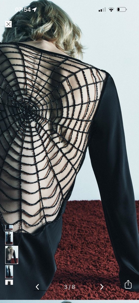 Zara Uzun Siyah saten  Kadın Elbise - Görsel 4