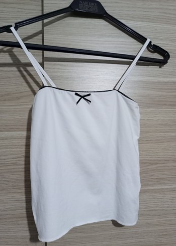 Beyaz İnce Askılı Mini Kadın Atlet