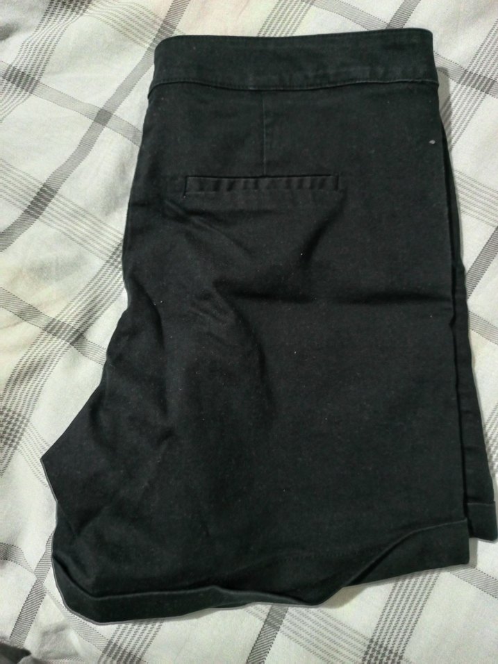 Vintage Siyah kumaş şort - Görsel 3