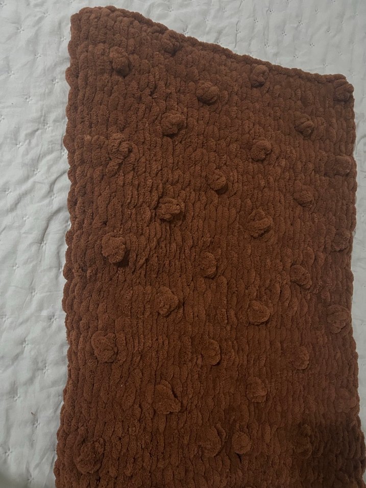 Kahverengi Çocuk Battaniyesi popcorn battaniye - Görsel 2