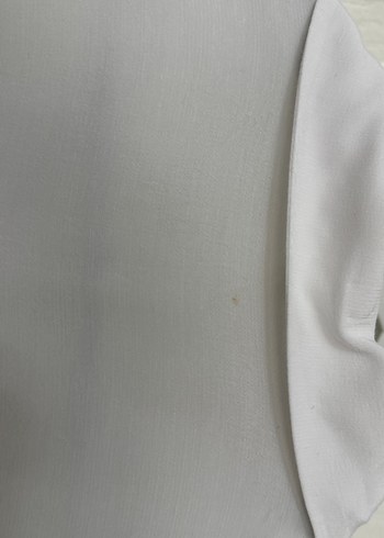 Düğmeli Beyaz Kısa Kollu Keten Gömlek - Görsel 8