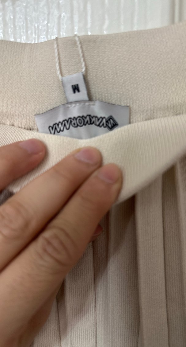 Bej Pilili Mini Etek - Görsel 5