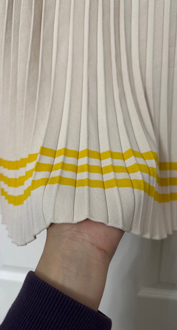 Bej Pilili Mini Etek - Görsel 3