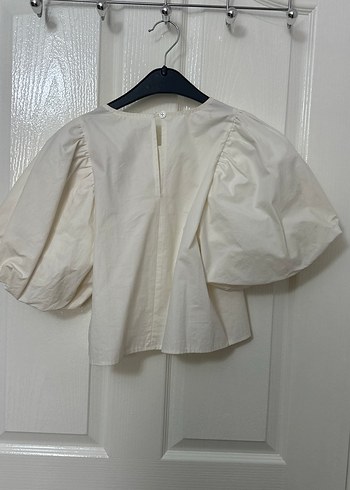 Düğmeli Beyaz Kadın Bluz - Görsel 4