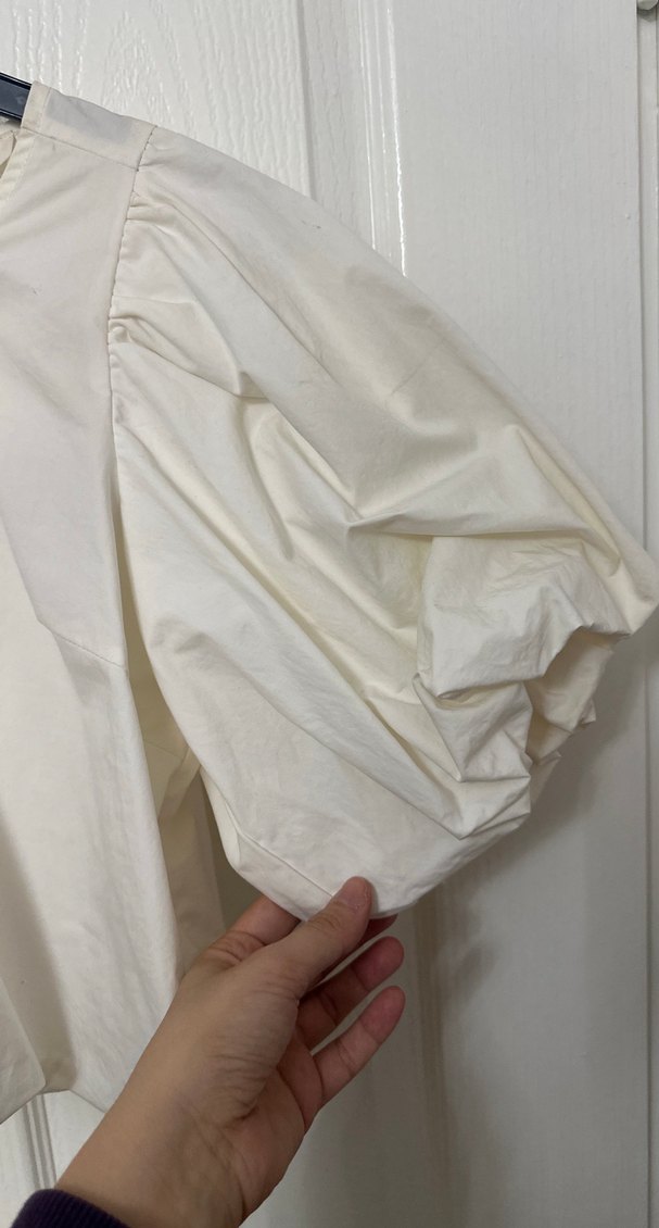 Düğmeli Beyaz Kadın Bluz - Görsel 3