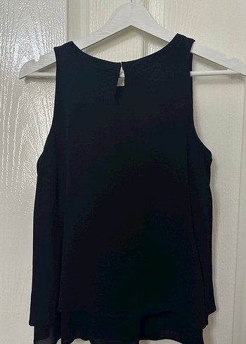 Siyah Yüksek Yakalı Salaş Bluz - Görsel 5