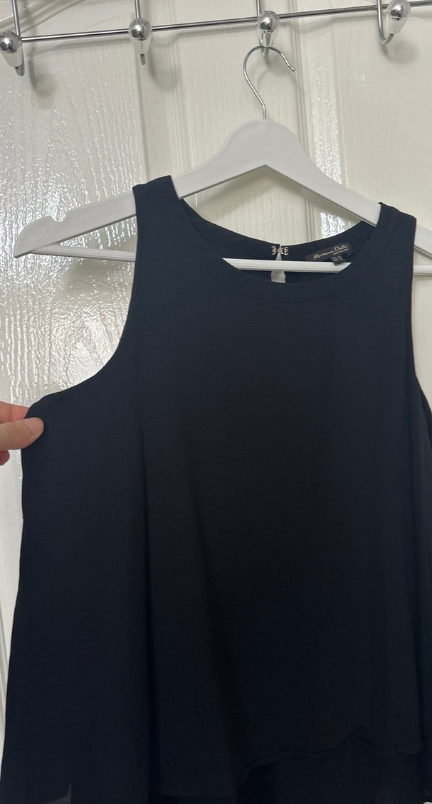 Siyah Yüksek Yakalı Salaş Bluz - Görsel 4