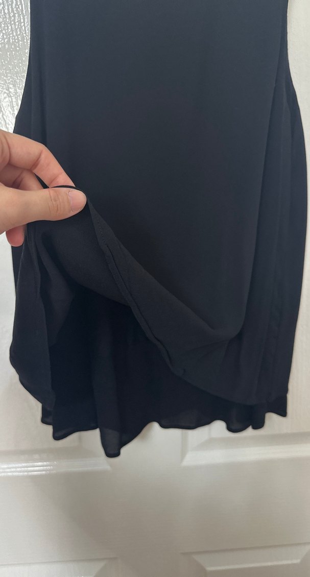 Siyah Yüksek Yakalı Salaş Bluz - Görsel 3