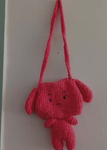 Pembe Örgü çocuk tavşan Çantası - Görsel 5