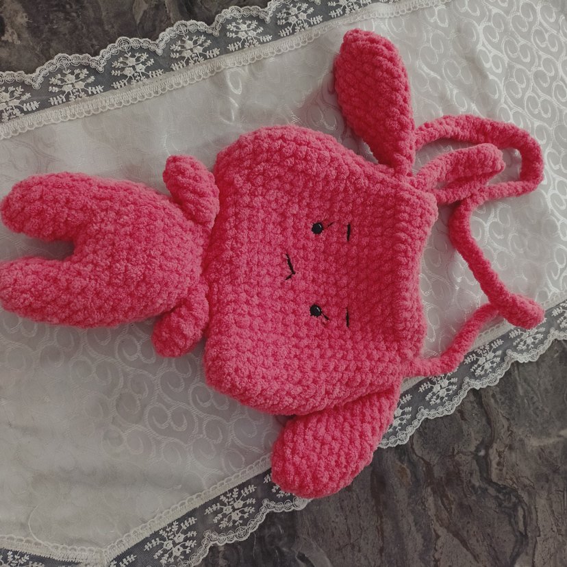 Pembe Örgü çocuk tavşan Çantası - Görsel 4