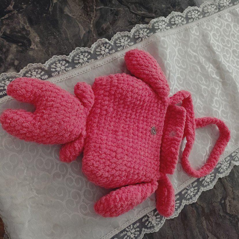 Pembe Örgü çocuk tavşan Çantası - Görsel 3