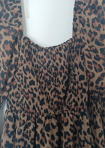 Trendyol & Milla Leopar Desenli Uzun Kollu Midi Elbise
