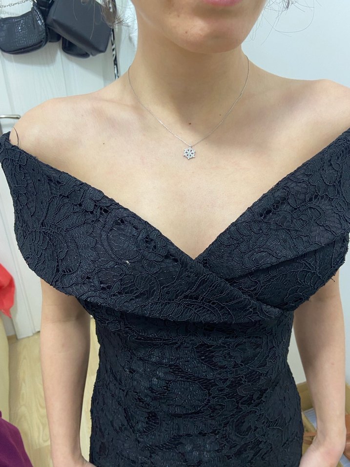 Siyah Drapeli Uzun Kadın Abiye Elbise - Görsel 4