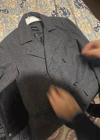 Gri Düğmeli Erkek Midi Kaban - Görsel 3