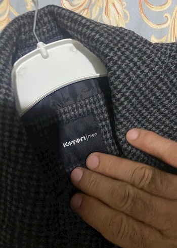 Gri Düğmeli Erkek Midi Kaban - Görsel 4