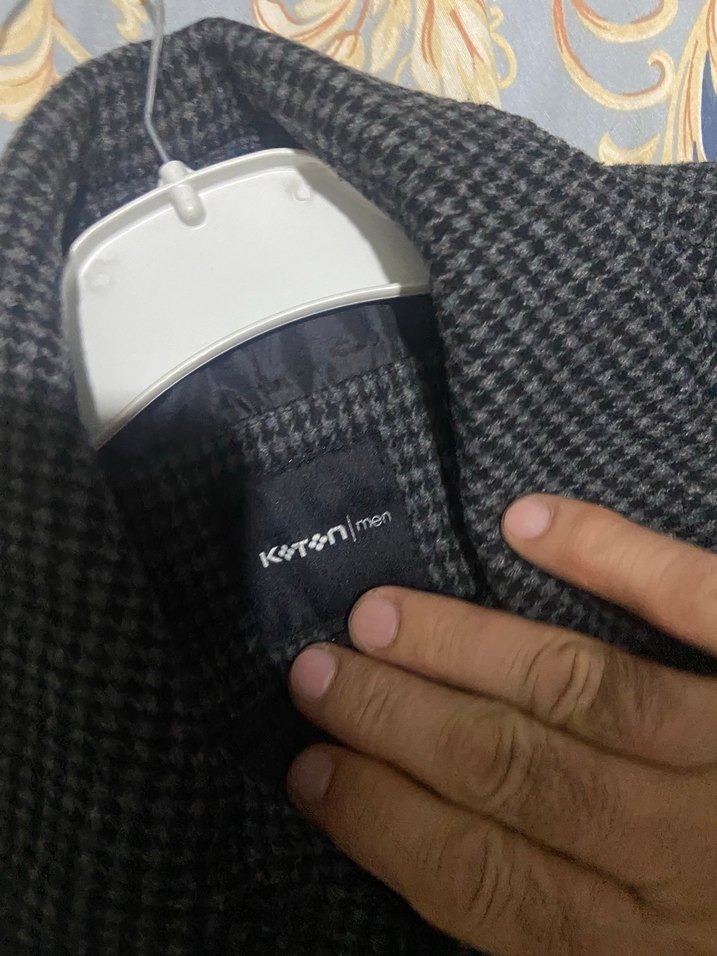 Gri Düğmeli Erkek Midi Kaban - Görsel 4