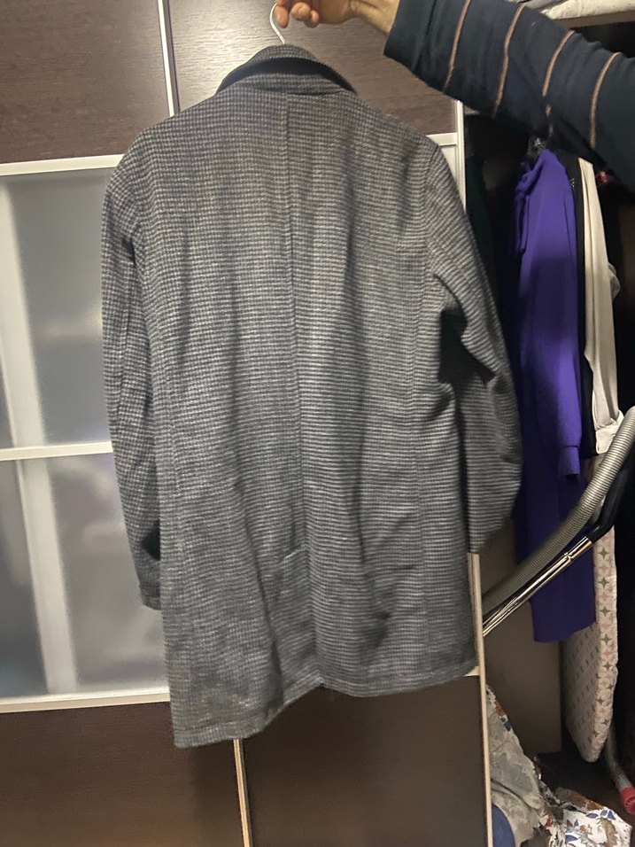 Gri Düğmeli Erkek Midi Kaban - Görsel 2