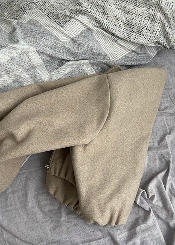 Bej Süet Fermuarlı Kadın Ceket - Görsel 3