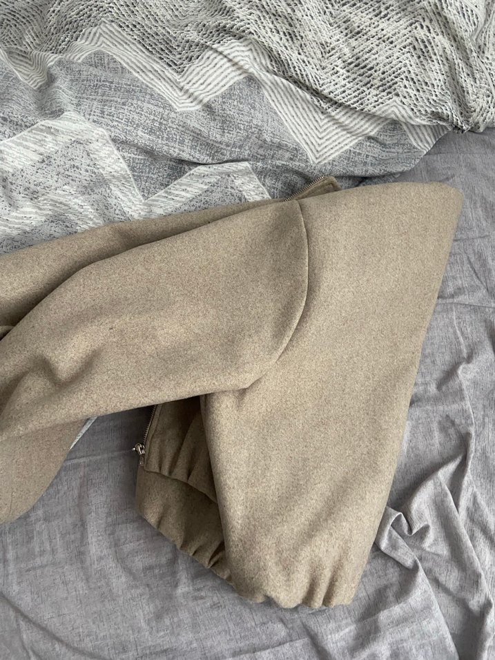 Bej Süet Fermuarlı Kadın Ceket - Görsel 3