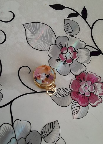 Pastel Çiçek Desenli Parlak Pembe Bohem kıskaçlı küçük toka