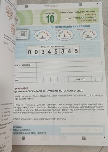 Beden 25 Adet TYT Fen Bilimleri Deneme Kitabı