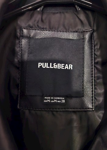 Pull and Bear Pull&Bear Kadın Siyah Oversize Deri Biker Ceket