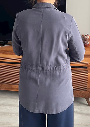 Gri Kemerli Kadın Blazer Ceket - Görsel 3