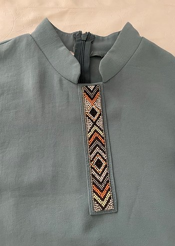 Uzun, Salaş, Nakış Detaylı Bohem Tunik - Görsel 3