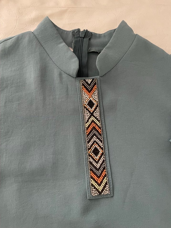 Uzun, Salaş, Nakış Detaylı Bohem Tunik - Görsel 3