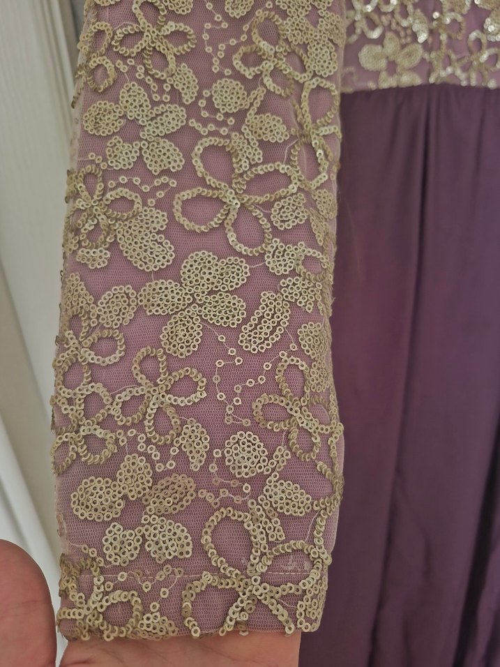 Mor Vintage Uzun Abiye Elbise - Görsel 2