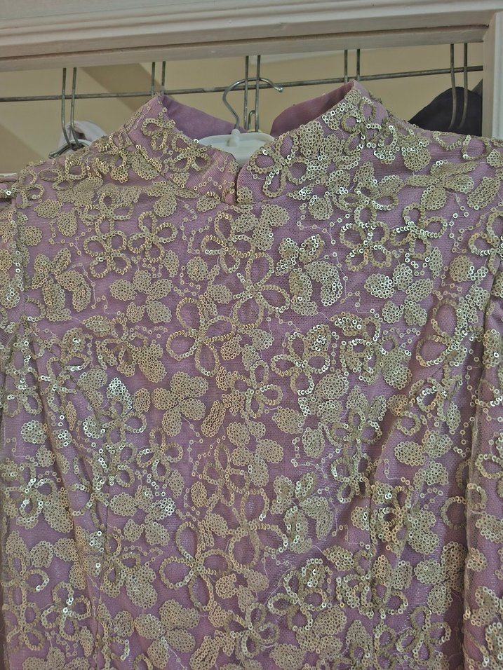 Mor Vintage Uzun Abiye Elbise - Görsel 3