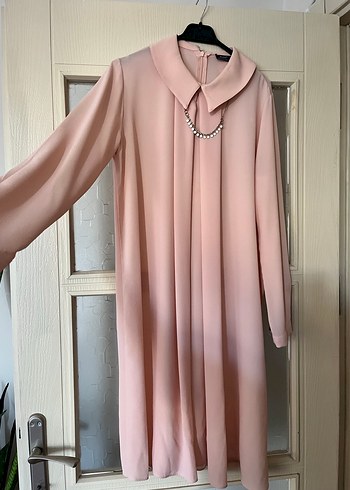 Pembe Uzun Kollu Drapeli Kadın Tunik