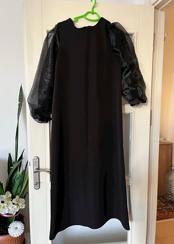 Uzun Siyah Gotik Kadın Elbise