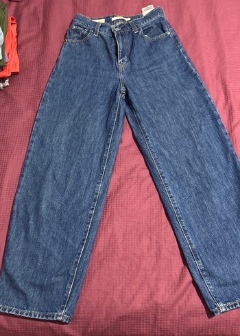 Levis Baloon Leg Mavi Yuksek Bel Rahat Kesim Jean