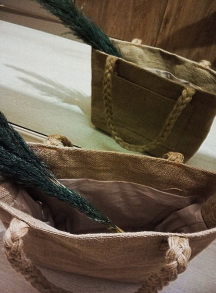 Kahverengi Örgü Saplı Çanta - Görsel 3