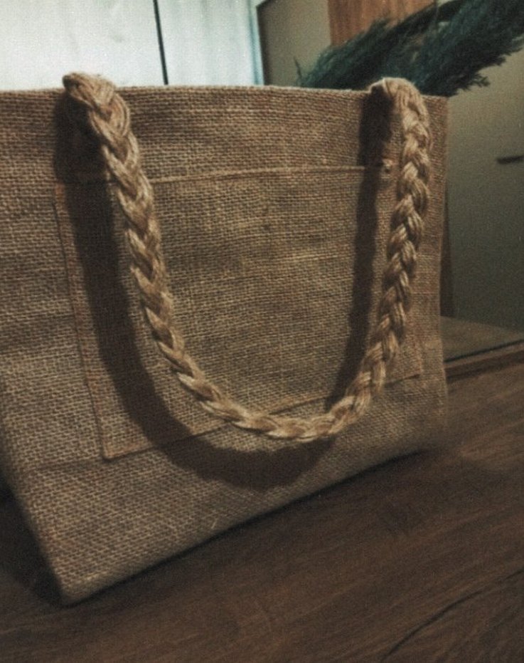 Kahverengi Örgü Saplı Çanta - Görsel 5