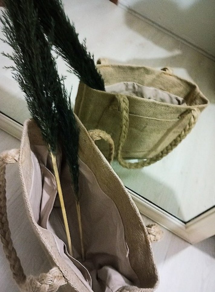 Kahverengi Örgü Saplı Çanta - Görsel 4