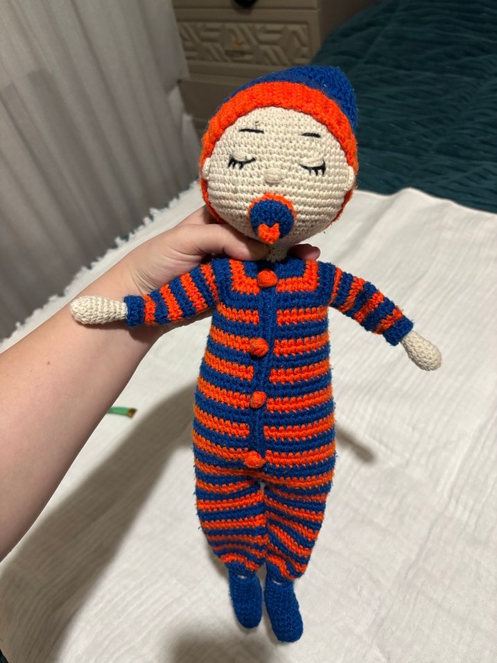 Renkli Örgü Bebek Oyuncak - Görsel 2