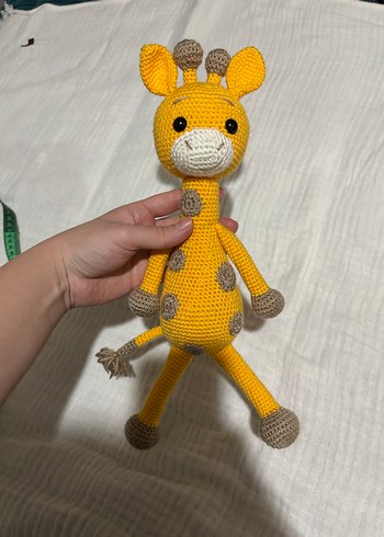 Sarı El Örgüsü Zürafa Peluş Oyuncak - Görsel 2