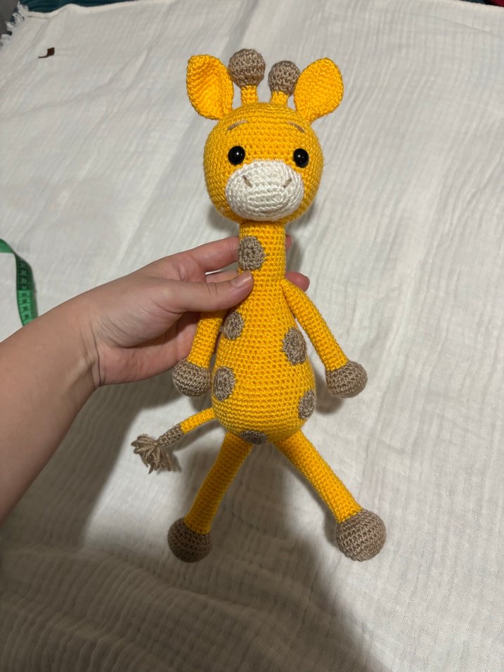 Sarı El Örgüsü Zürafa Peluş Oyuncak - Görsel 2