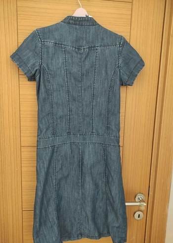 Denim&Co Düğmeli Kısa Kollu Midi Denim Elbise