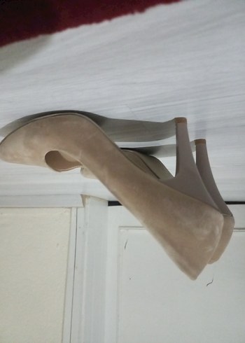 37 Beden ten rengi Renk Bej Süet Stiletto Kadın Topuklu Ayakkabı