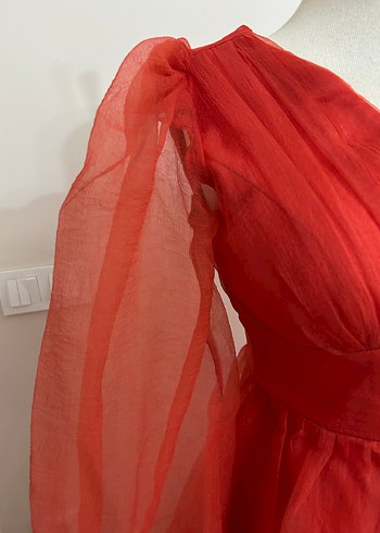 Kırmızı Bohem Uzun Abiye Elbise - Görsel 4